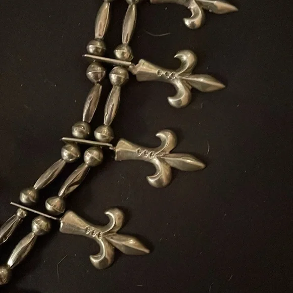 Antique silver squash blossom necklace